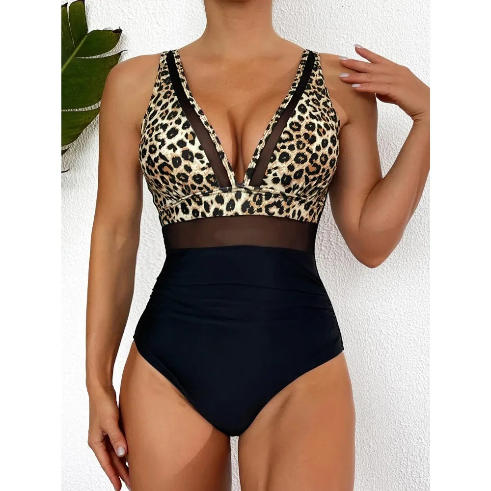 Solid One-piece Swimsuit Women